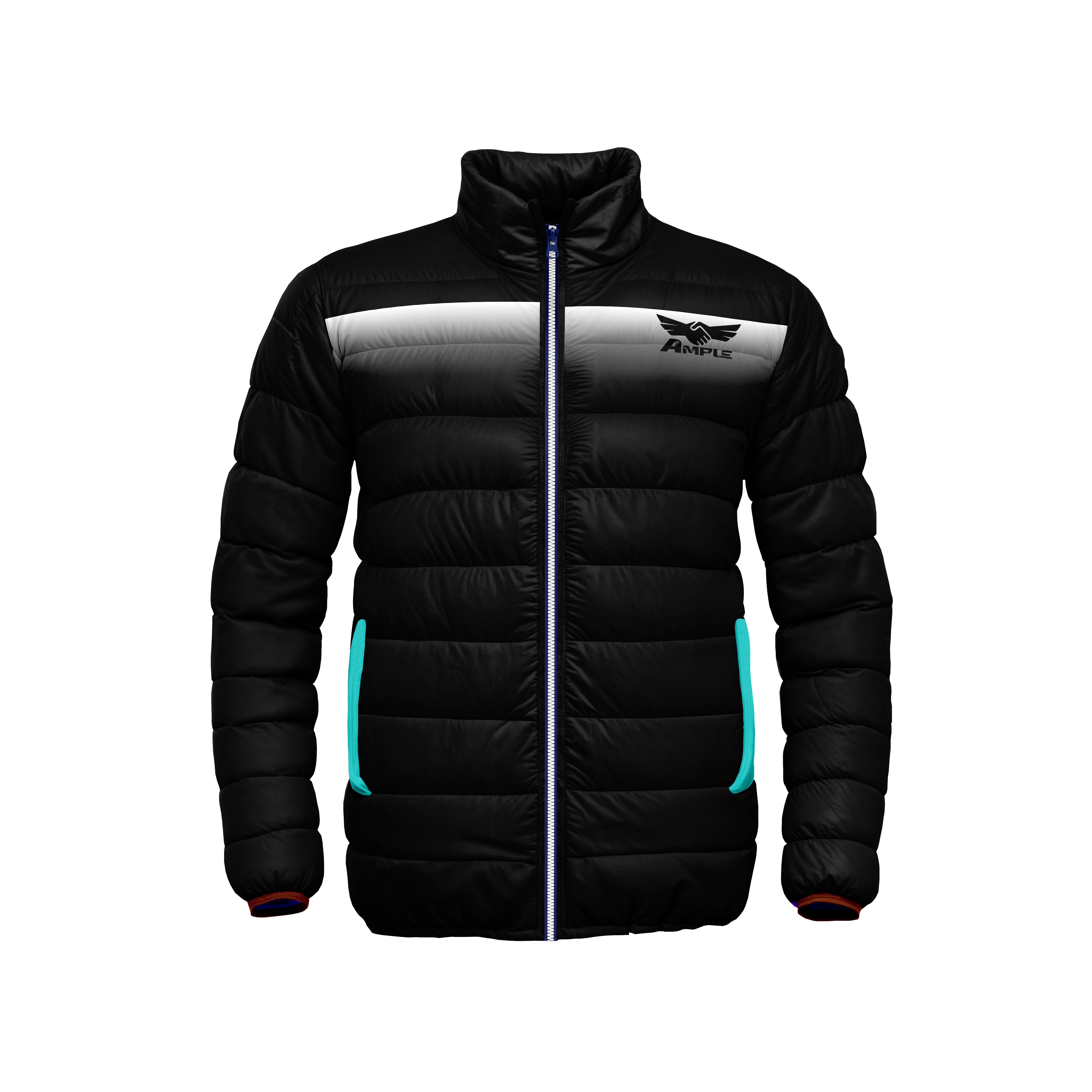Ample Rugby Padded Jacket – Charcoal & Blue Edition